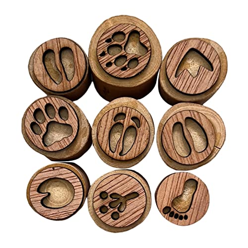 Perfeclan 9-teiliges Holz-Stempel-Set, Tier-Stempel, handgefertigt, Kinder, Mädchen, Malerei, Tiere, Pfotenstempel, Tierspur-Stempel für, Stil CS 2,5–3,5 cm Perfeclan 9-teiliges Holz-Stempel-Set, Tier-Stempel, handgefertigt, Kinder, Mädchen, Malerei, Tiere, Pfotenstempel, Tierspur-Stempel für, Stil CS 2,5–3,5 cm von Perfeclan