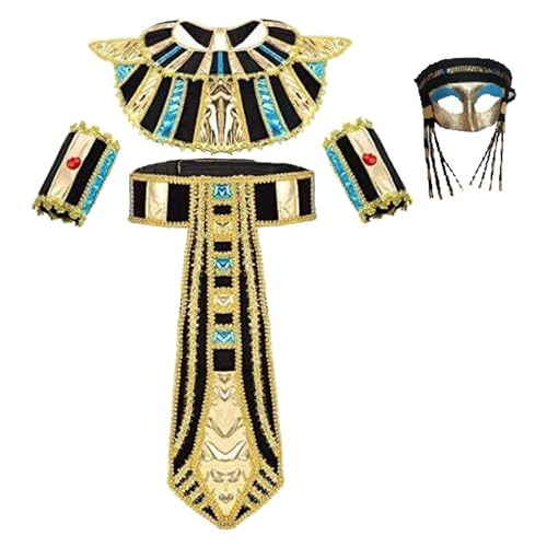 Perfeclan Ägyptische Königin-Kostüm für Damen, Maske, ägyptische Königin, Kostüm für Erwachsene, ägyptische Prinzessin, Kostüm für Karneval, Urlaub, Cosplay von Perfeclan