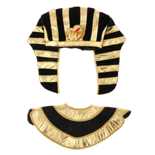 Perfeclan Ägyptisches Kostüm Ägyptisches Stirnband Geburtstag Cosplay Kostüm Requisiten König Kostüm Hut Kostüm, C einstellen von Perfeclan