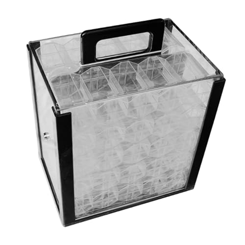 Perfeclan Acryl-Chip-Etui, Chip-Halter, transparent, Spielezubehör, Tragetasche, Behälter für Club- und kommerzielle Aktivitäten, Spielhallen, mit 43-mm-gehäusen von Perfeclan