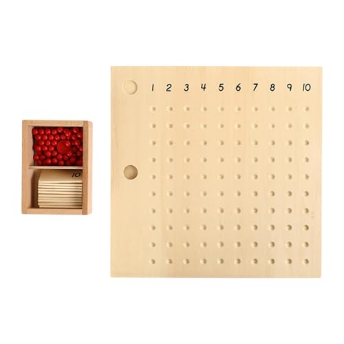 Perfeclan Addition Subtraktion Holz Mathematik Manipulative Bildungsspielzeug Mathematikspielzeug Tischspiel Arithmatik für Klassenzimmer Jungen Mädchen, Rot von Perfeclan