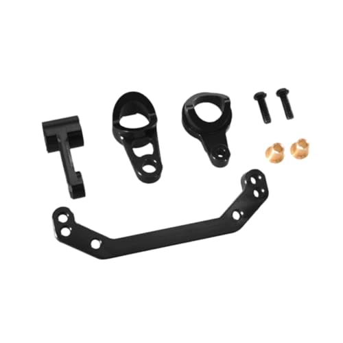 Perfeclan Aluminiumlegierungs-Lenkanordnung Ersatz-Upgrade, robuste Ersatzteile Fernbedienungsauto Teil für PTG-2R 1/10 Skala RC-Auto, Schwarz von Perfeclan