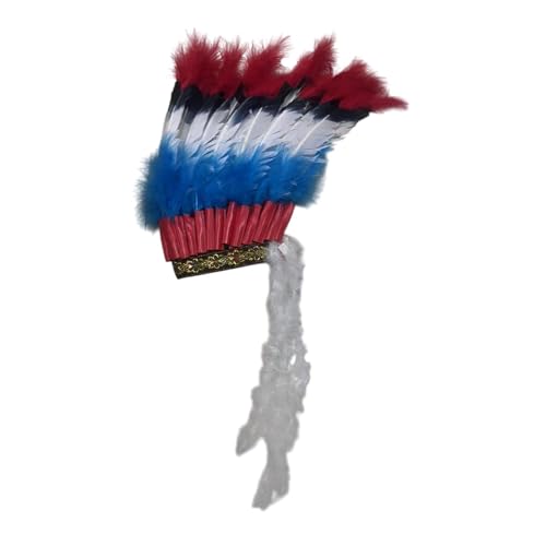 Perfeclan American Chief Indian Native Hat Hair Band Stirnband für Cosplay Party Mardi Gras, Style A von Perfeclan