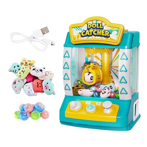 Perfeclan Arcade Candy Capsule Claw Game Preise Spielzeug, Mini-Verkaufsautomat, Valentinstagsgeschenke Claw Machine für Erwachsene, Heimkinder, Grün 10 Puppen von Perfeclan