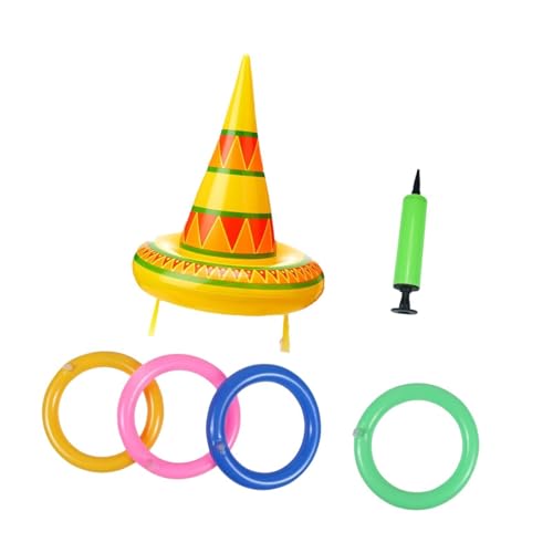 Perfeclan Aufblasbare Hutwurfspiele mit Ringwurfring, Wasserspiele, Partyspiel, aufblasbares Spiel für Schule, Pool, Hinterhof, Kinder und Erwachsene von Perfeclan