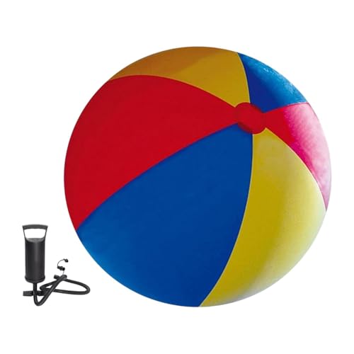 Perfeclan Aufblasbarer Strandball Schwimmbad Ball riesige PVC -Eltern -Kind -Interaktion Wasserspiel Spielzeug Interaktiver Spielzeug mit Handpumpe, Durchmesser 150 cm von Perfeclan