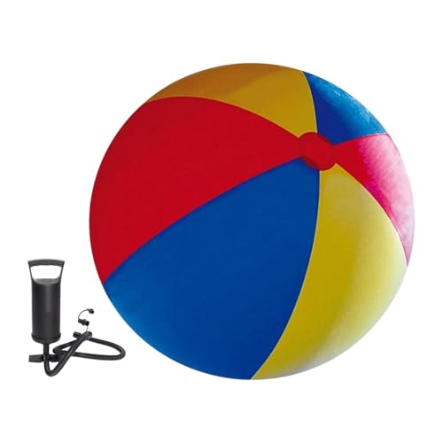 Perfeclan Aufblasbarer Strandball Schwimmbad Ball riesige PVC -Eltern -Kind -Interaktion Wasserspiel Spielzeug Interaktiver Spielzeug mit Handpumpe, Durchmesser 80 cm von Perfeclan