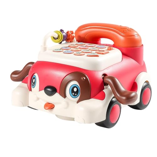 Perfeclan Baby-Telefon-Spielzeug, Handy, Lernspielzeug, kreatives Eltern-Kind-Interaktives Spielzeug, Telefongeschichte für Kinder, Jungen und Mädchen, Rose Rot von Perfeclan