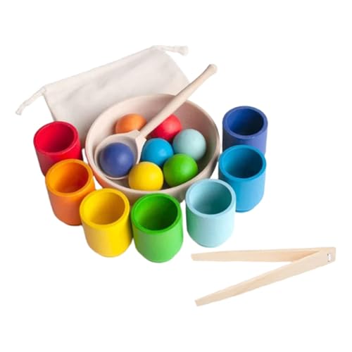 Perfeclan Bälle in Bechern, Regenbogenball, Farbsortierspielzeug, Training des logischen Denkens, Zahlenzählen aus, Lernspielzeug für Perfeclan Bälle in Bechern, Regenbogenball, Farbsortierspielzeug, Training des logischen Denkens, Zahlenzählen aus, Lernspielzeug für von Perfeclan