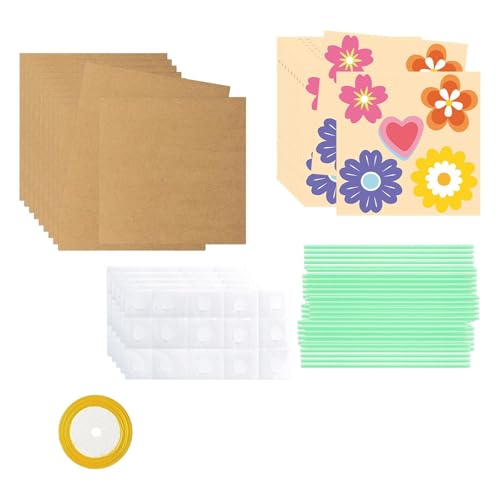 Perfeclan Blumenstrauß Handwerk Kit Blumenpapier Handwerksgeschenk Party Vorräte, einzigartig, DIY Machen Sie Ihr eigenes Blumenstrauß für die Schule, 12 Stück von Perfeclan