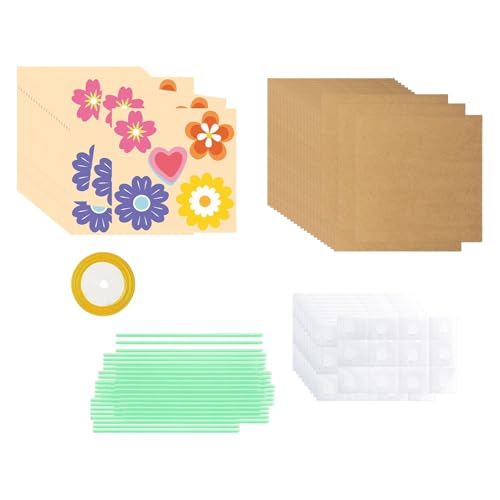 Perfeclan Blumenstrauß Handwerk Kit Blumenpapier Handwerksgeschenk Party Vorräte, einzigartig, DIY Machen Sie Ihr eigenes Blumenstrauß für die Schule, 24 Stück von Perfeclan