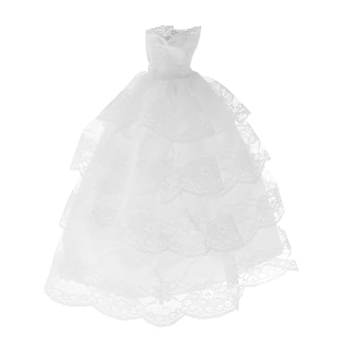 Perfeclan Brautkleid im Maßstab 1:6, Hochzeitskleid, stilvolles 1/6-Puppenuniform-Modell, Puppenspielzeug, Rock, Kleidung für Club-Geburtstagsgeschenke, Weiß von Perfeclan