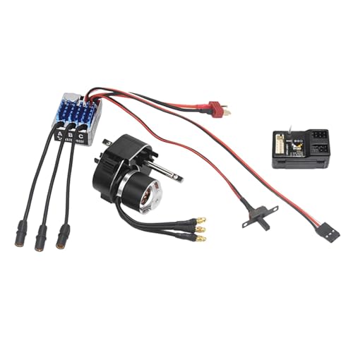 Perfeclan Bürstenloser Motor, Metallgetriebe, ESC-Set, RC-Zubehör, 2-Kanal-Empfänger, Upgrade-Kit für bürstenlosen Motor für MN82, MN168, MN78, MN99S, Schwarz von Perfeclan