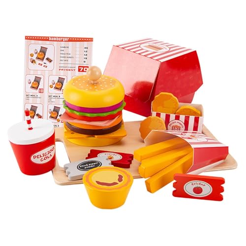 Perfeclan Burger-Stapelspielzeug, Montessori-Spielzeug, Lehrmittel, Zuordnungsspiel, pädagogische Aktivitäten, DIY, Rollenspiel-Spielzeug für Mädchen und von Perfeclan