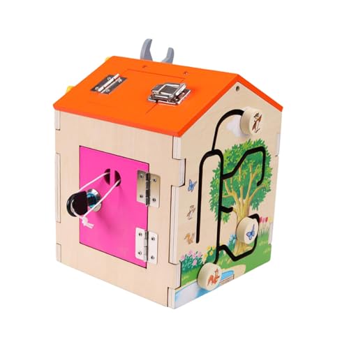 Perfeclan Busy House Sensory Board Spielzeug Zahnräder Grundlegende Lebenskompetenzen Feinmotorik Training für die Wahrnehmung Kognitive praktische von Perfeclan