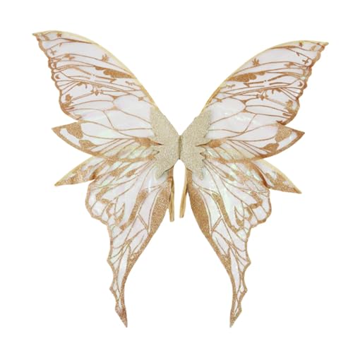 Perfeclan Butterfly Wing Prinzessin Flügel für Halloween Bühnenperformance Festival, Gold von Perfeclan