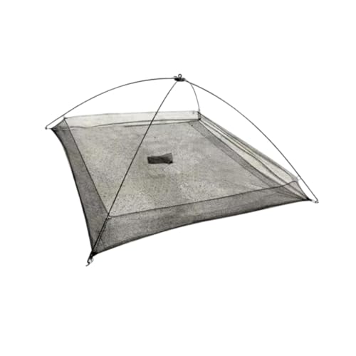 Perfeclan Cast Mesh Net Angelköder Net Faltbare Outdoor Tragbare Werfen Baitfishes Catcher Faltbare Angeln für Hummer Garnelen, 100cmx100cmx40cm von Perfeclan