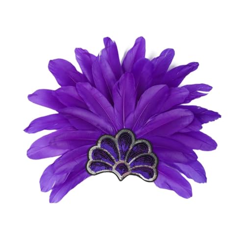 Perfeclan Chief Indian Hut künstliche Federkopfschmuck Accessoire Stirnband für Kostümkleid, Lila von Perfeclan