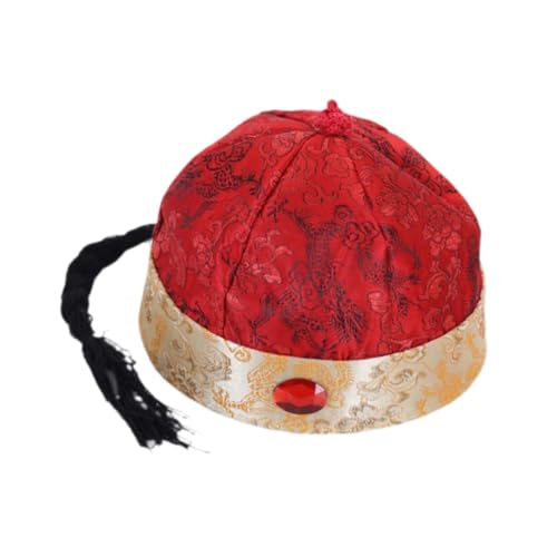 Perfeclan Chinesische orientalische Hut-Kopfbedeckung mit Pferdeschwanz für Theater, Bühnenauftritt, Tanz, Dunkelrot 50cm Perfeclan Chinesische orientalische Hut-Kopfbedeckung mit Pferdeschwanz für Theater, Bühnenauftritt, Tanz, Dunkelrot 50cm von Perfeclan
