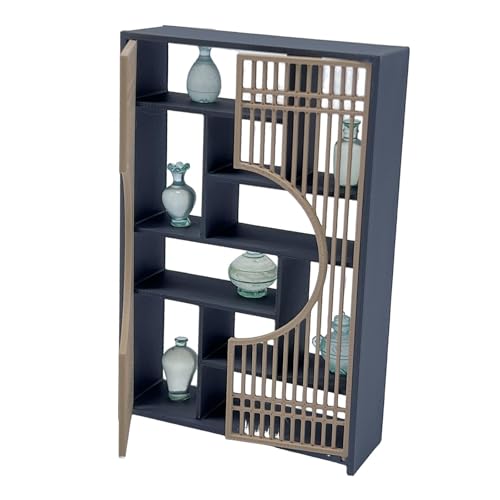 Perfeclan Chinesisches Miniatur-Vitrine-Modell, Puppenhausmöbel, dekorativ, DIY-Lebensszene-Accessoire, Basteln, Puppenhaus von Perfeclan