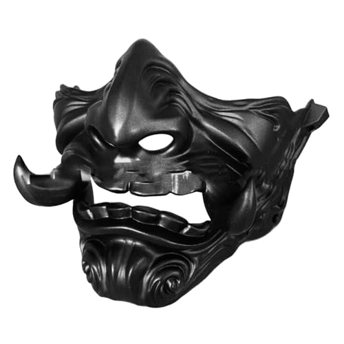 Perfeclan Cosplay Maske, halbe Gesichtsmaske, Harz Halloween Maskerade Maske Samurai Prop von Perfeclan