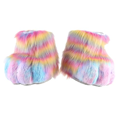 Perfeclan Cosplay Tier Fursuit Füße Niedliche Pelzige Tierpfoten Hausschuhe für Bühnenauftritte, Style C von Perfeclan