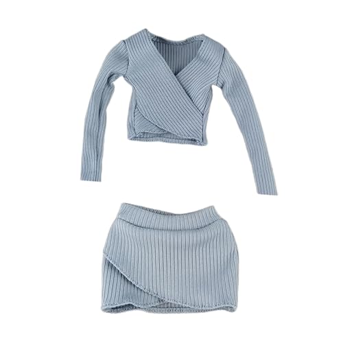 Perfeclan Crop Tops, Kurzer Rock, Mode, Weibliche Figur Kleidung, Actionfigur Kleidung zum Anziehen im Maßstab 1:6, Blau Perfeclan Crop Tops, Kurzer Rock, Mode, Weibliche Figur Kleidung, Actionfigur Kleidung zum Anziehen im Maßstab 1:6, Blau von Perfeclan