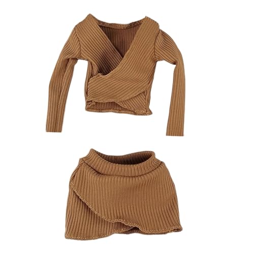 Perfeclan Crop Tops, Kurzer Rock, Mode, Weibliche Figur Kleidung, Actionfigur Kleidung zum Anziehen im Maßstab 1:6, Braun Perfeclan Crop Tops, Kurzer Rock, Mode, Weibliche Figur Kleidung, Actionfigur Kleidung zum Anziehen im Maßstab 1:6, Braun von Perfeclan