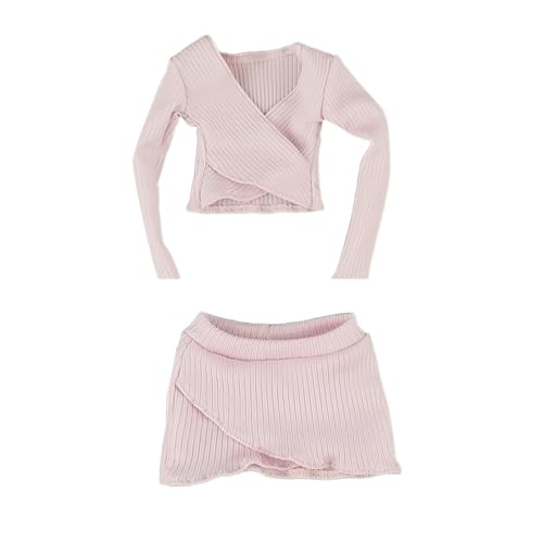 Perfeclan Crop Tops, Kurzer Rock, Mode, Weibliche Figur Kleidung, Actionfigur Kleidung zum Anziehen im Maßstab 1:6, Rosa von Perfeclan