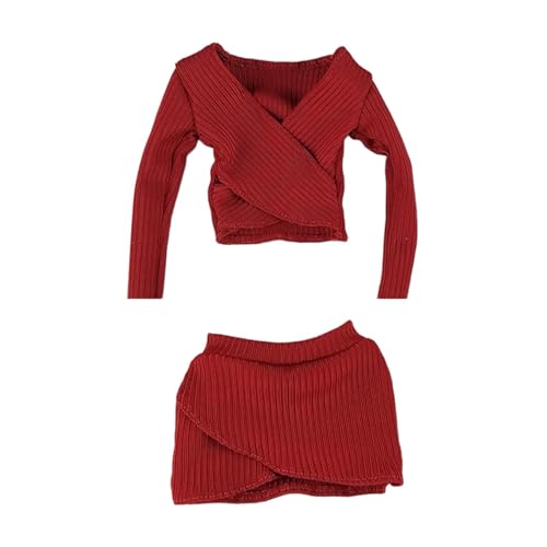 Perfeclan Crop Tops, Kurzer Rock, Mode, Weibliche Figur Kleidung, Actionfigur Kleidung zum Anziehen im Maßstab 1:6, Tiefrot Perfeclan Crop Tops, Kurzer Rock, Mode, Weibliche Figur Kleidung, Actionfigur Kleidung zum Anziehen im Maßstab 1:6, Tiefrot von Perfeclan