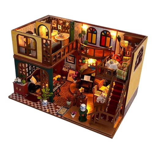Perfeclan DIY Miniatur-Puppenhaus-Kits mit staubdichter Abdeckung, einfach zu montieren, einzigartige Geschenke, Zimmerbox, Puppenhaus-Modell für Kinder Perfeclan DIY Miniatur-Puppenhaus-Kits mit staubdichter Abdeckung, einfach zu montieren, einzigartige Geschenke, Zimmerbox, Puppenhaus-Modell für Kinder von Perfeclan