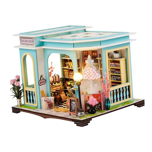Perfeclan DIY-Puppenhäuser mit Möbeln, 3D-Holzpuzzle, Kunsthandwerk, handgefertigtes kleines Haus, Spielzeug, Lernspielzeug für Freunde, Jungen und Mädchen von Perfeclan