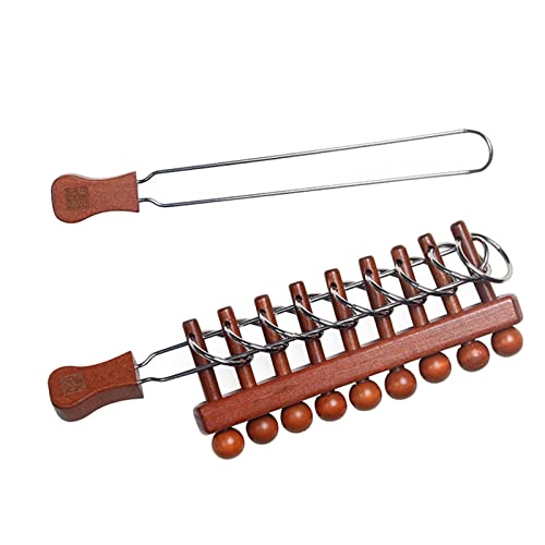 Denkspiel 9 verbundene Ringe Puzzle, sequentielle Bewegung, Lernspielzeug, Trickspielzeug aus Holz, chinesische verbundene Ringe für Teenager von Perfeclan