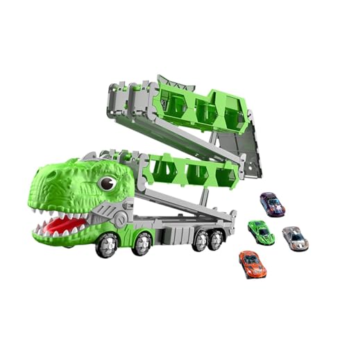 Perfeclan Dinosaurier-Transport-LKW-Träger, zusammenklappbare Dinosaurier-Auswurf-Rennstrecke, Robustes Dinosaurier-Auto-Fahrzeug-Spielset für den Vorschulalter, 6 Autos Perfeclan Dinosaurier-Transport-LKW-Träger, zusammenklappbare Dinosaurier-Auswurf-Rennstrecke, Robustes Dinosaurier-Auto-Fahrzeug-Spielset für den Vorschulalter, 6 Autos von Perfeclan