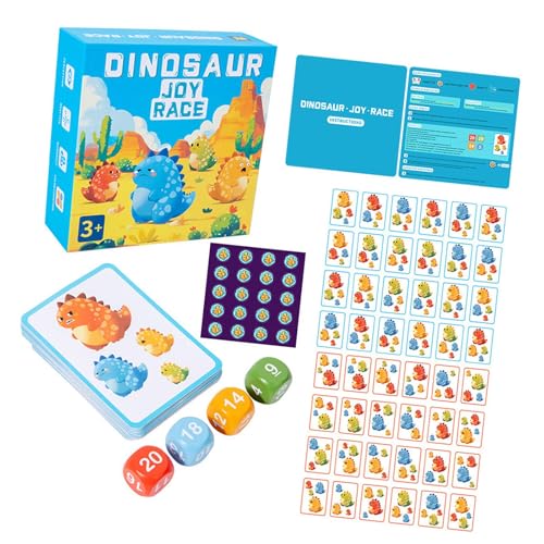 Perfeclan Dinosaurierbilderkarten Match Game Flash -Karten mit Vier Würfel -Kindern Dinosaurierspiele für Kinder Vorschuljungen Mädchen im Alter von 3 Jahren von Perfeclan