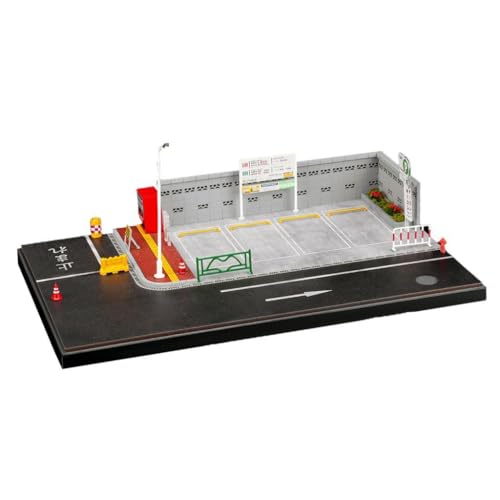 Perfeclan Diorama-Spielzeugauto-Lagerung im Maßstab 1/64 mit Licht, dekorativ für Sammler, Szenario-Ornament, Miniatur-Landschaftsmodell von Perfeclan