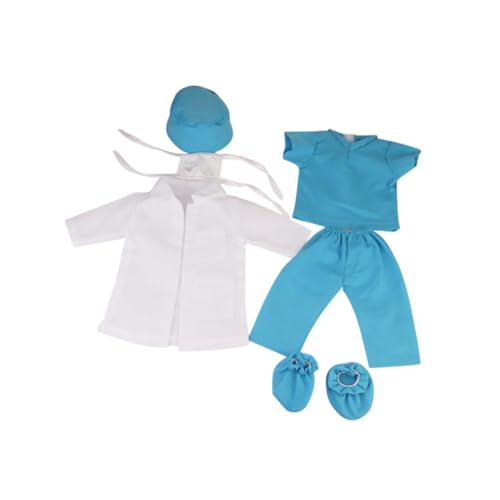 Perfeclan Dolls Scrub Puppenkleidung Anzug 18 Zoll Bequeme Kostüme entzückender Puppen -Outfit 18 Zoll Puppenkleidung für Anhängerpuppe, Blau von Perfeclan