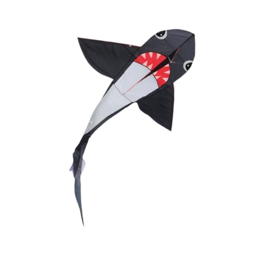 Perfeclan Drachen in Haiform, extragroß, leicht zu fliegen, buntes Flugspielzeug, Einleinerdrachen für Park, Strand, Anfänger, Outdoor, Hof von Perfeclan