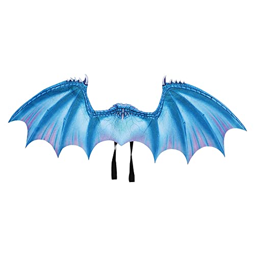 Perfeclan Drachenflügel Cosplay Zubehör Halloween Kostüm Requisiten Kostüm Dekoration, Blau von Perfeclan