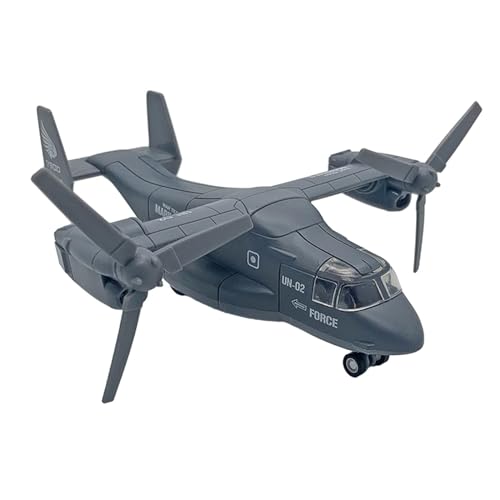 Perfeclan Druckguss-Spielzeugflugzeug-Hobbymodell mit Sound und LED-Lichtern, Sammlerstücke, Flugzeug-Kampfflugzeug, Geschenke, Tischdekoration, grau von Perfeclan