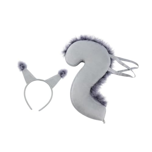 Perfeclan Eichhörnchen-Ohren und Schwanz-Set, Cosplay, Cartoon-Kopfbedeckung, Haarreifen für Halloween, Abschlussball, Grau Perfeclan Eichhörnchen-Ohren und Schwanz-Set, Cosplay, Cartoon-Kopfbedeckung, Haarreifen für Halloween, Abschlussball, Grau von Perfeclan