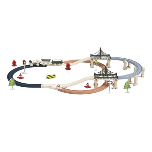 Perfeclan Eisenbahnschienen-Set, Puzzle-Track-Gebäudespielzeug, Montessori-Spielzeug, Vorschul-Lernspielzeug für Partybedarf, Familienspiel, Jungen und Mädchen von Perfeclan