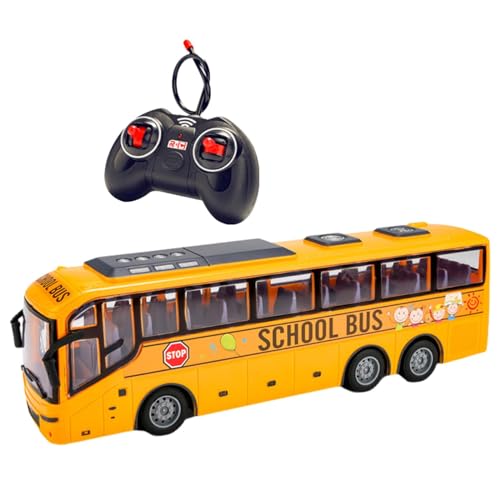 Perfeclan Elektrischer RC-Stadtbus im Maßstab 1:30, klassisches Fahrzeugspielzeug mit realistischen Lichtern und Gummireifen, Kindergeschenk, Ferngesteuerter, Gelb von Perfeclan