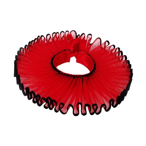 Perfeclan Elisabethanische Halskrause, Vintage, mit Rüschen, für Partyzubehör, mittelalterlich, Rot Perfeclan Elisabethanische Halskrause, Vintage, mit Rüschen, für Partyzubehör, mittelalterlich, Rot von Perfeclan