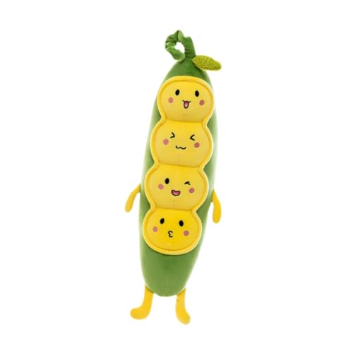 Perfeclan Erbsengefüllte Tier Langer Erbsenplüsch Niedlich 50 cm Langer Körper werfen weiche Plüschpuppe PEA Plüschspielzeug für Kinder Geburtstagsgeschenke, Gelb von Perfeclan