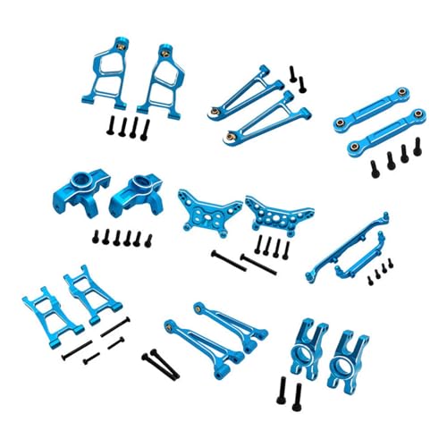 Perfeclan Ersatzteile für ferngesteuerte Autos, Robustes Aluminium, Reparaturteile, Zubehör, Metall-Upgrade-Kit für RC-Autos für 1/14 14211, Blau von Perfeclan
