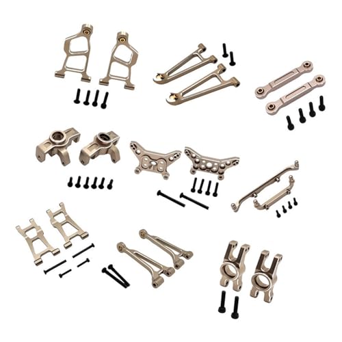 Perfeclan Ersatzteile für ferngesteuerte Autos, Robustes Aluminium, Reparaturteile, Zubehör, Metall-Upgrade-Kit für RC-Autos für 1/14 14211, Champagner Gold von Perfeclan