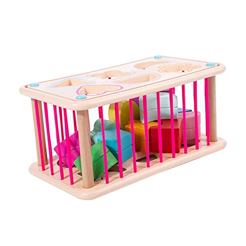 Perfeclan Fädelperlen Spielzeug Frühe Lernpuzzle Pädagogische Sensorische Geometrische Blöcke Fädeln Lernspielzeug für Geschenkaktivität von Perfeclan