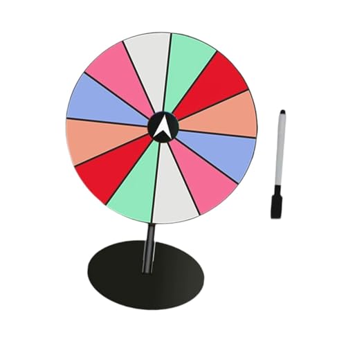 Perfeclan Farbige Rotierende Radplattenpreis Plattenteller mit Stand Requisiten mit Löschbarem Stiftroulette Rad für Clubpartybevorzugungen Geschäftegeschäfte von Perfeclan