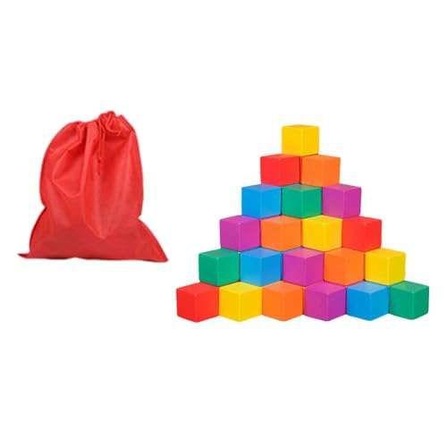 Perfeclan Farbiger Holzwürfel, Bunte quadratische Holzblöcke, Mathematikspielzeug, Manipulatives Frühlernen für den Heimunterricht, Basteln, Jungen und Mädchen, 2cm 50 Stück von Perfeclan